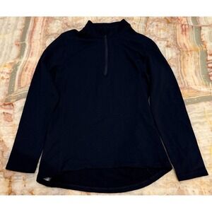 Olivers Apparel Mens Athletic Performance Pullover Top Black Long Sleeve Small